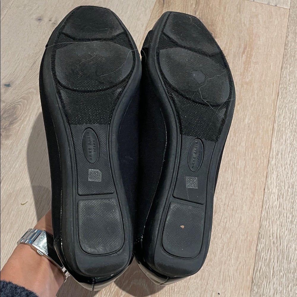Anne Klein Black Flats with Silver Accent - Picture 4 of 5